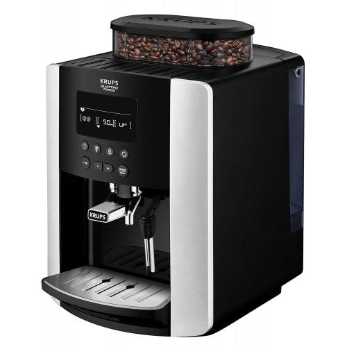  Krups EA8178 Arabica Display Quattro Force Kaffeevollautomat (1450 Watt, Wassertankkapazitat: 1,8l, Pumpendruck: 15 Bar, LCD-Display) schwarz/carbon-optik