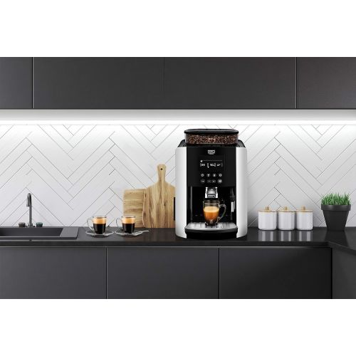  Krups EA8178 Arabica Display Quattro Force Kaffeevollautomat (1450 Watt, Wassertankkapazitat: 1,8l, Pumpendruck: 15 Bar, LCD-Display) schwarz/carbon-optik