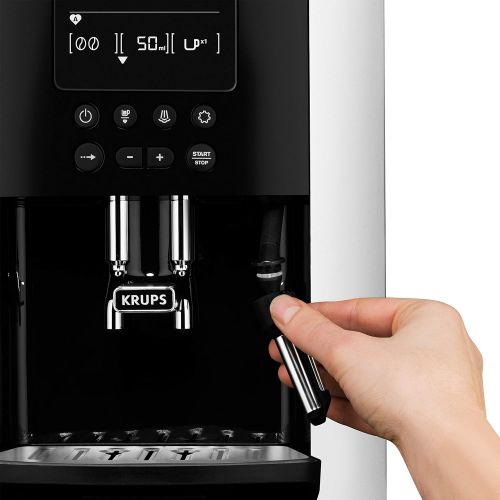  Krups EA8178 Arabica Display Quattro Force Kaffeevollautomat (1450 Watt, Wassertankkapazitat: 1,8l, Pumpendruck: 15 Bar, LCD-Display) schwarz/carbon-optik