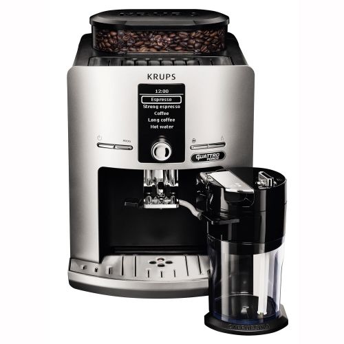  Krups LattEspress Quattro Force EA82FE Kaffeevollautomat (1450 Watt, 1,7 Liter, One-Touch Funktion, Milchbehalter, 15 bar) silber