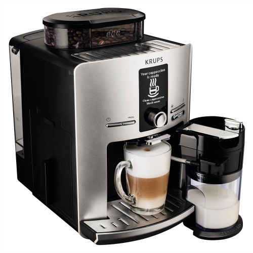  Krups LattEspress Quattro Force EA82FE Kaffeevollautomat (1450 Watt, 1,7 Liter, One-Touch Funktion, Milchbehalter, 15 bar) silber