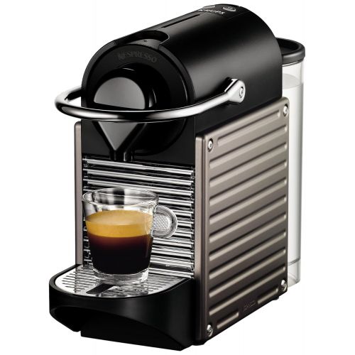  Krups YY1201FD Nespresso Pixie Espressoautomat, Titanium (Franzoesische Version)