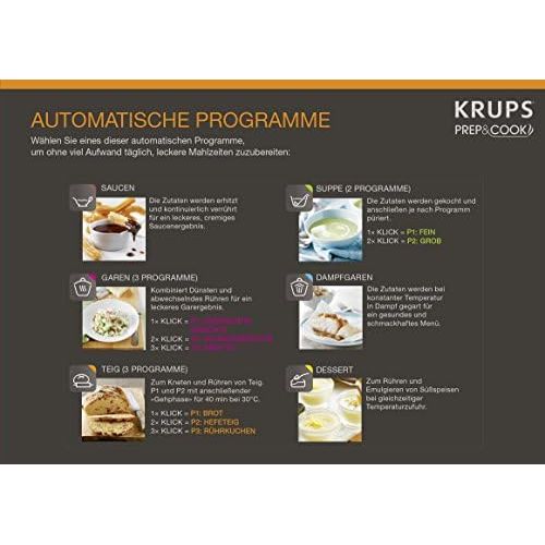  Krups Prep&Cook HP5031 Multifunktions-Kuechenmaschine (1,550 Watt, bis zu 12.000 U/min, mit Kochfunktion) weiss/edelstahl