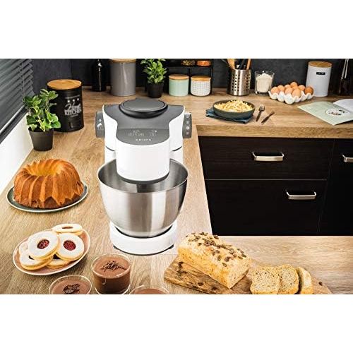  Krups KA3198 Master Perfect Plus Kuechenmaschine (1000 Watt, 7 Geschwindigkeiten + Pulse, 4 l Schuessel, Back-Set, Schnitzelwerk, Mixaufsatz, Fleischwolf, Zerkleinerer) schwarz