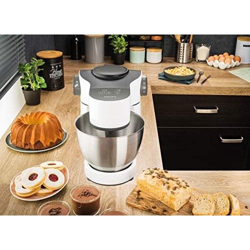  Krups KA3198 Master Perfect Plus Kuechenmaschine (1000 Watt, 7 Geschwindigkeiten + Pulse, 4 l Schuessel, Back-Set, Schnitzelwerk, Mixaufsatz, Fleischwolf, Zerkleinerer) schwarz