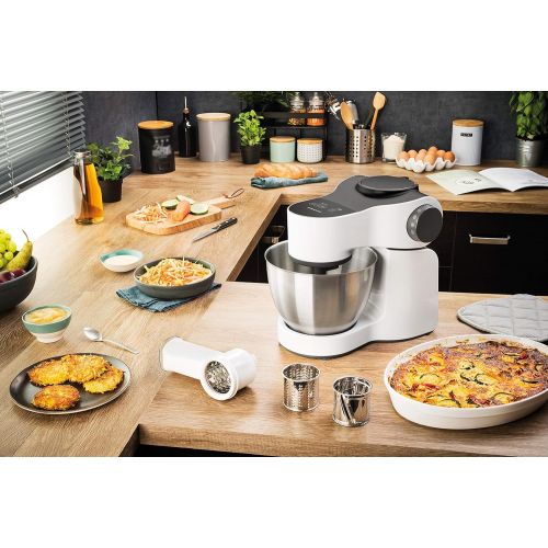  Krups KA3198 Master Perfect Plus Kuechenmaschine (1000 Watt, 7 Geschwindigkeiten + Pulse, 4 l Schuessel, Back-Set, Schnitzelwerk, Mixaufsatz, Fleischwolf, Zerkleinerer) schwarz