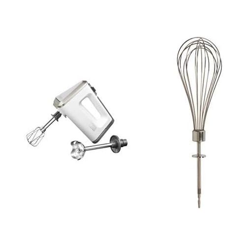  Krups GN 9031 Handmixer 3 Mix 9000 Deluxe Schnellmixstab (500 Watt, mit Turbostufe) Ruehrbecher, Schnellmixstab, weiss/grau & XF906 Ballon Schneebesen Zubehoer