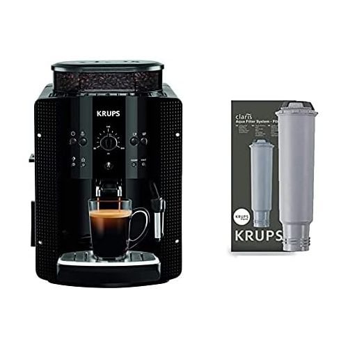  Krups EA8108 Kaffeevollautomat (automatische Reinigung, 2-Tassen-Funktion, Milchsystem mit CappucinoPlus-Duese, 15 bar, Kaffeemaschine, Espresso, Kaffeeautomat) schwarz