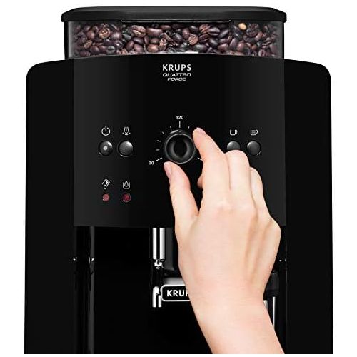  Krups EA8110 Arabica Quattro Force Kaffeevollautomat (1450 Watt, Wassertankkapazitat: 1,8 Liter, Pumpendruck: 15 bar) schwarz