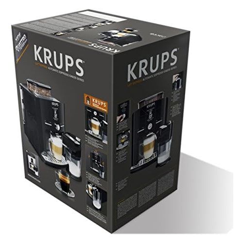  Krups EA82FD Kaffeevollautomat LattEspress Quattro Force mit Aluminiumfront, One-Touch Funktion, Milchbehalter, 1,7 L, 15 Bar, 1450 W, aluminium/schwarz