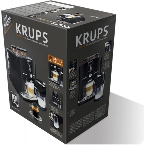  Krups EA82FD Kaffeevollautomat LattEspress Quattro Force mit Aluminiumfront, One-Touch Funktion, Milchbehalter, 1,7 L, 15 Bar, 1450 W, aluminium/schwarz