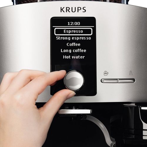  Krups EA82FD Kaffeevollautomat LattEspress Quattro Force mit Aluminiumfront, One-Touch Funktion, Milchbehalter, 1,7 L, 15 Bar, 1450 W, aluminium/schwarz