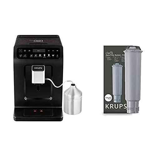  Krups EA8948 Evidence Plus Kaffeevollautomat (automatische Reinigung, 2-Tassen-Funktion, OLED-Display, 15 bar, Espresso-Kaffee-Maschine, Kaffeeautomat) chrome