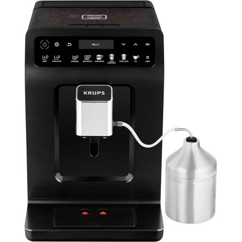  Krups EA8948 Evidence Plus Kaffeevollautomat (automatische Reinigung, 2-Tassen-Funktion, OLED-Display, 15 bar, Espresso-Kaffee-Maschine, Kaffeeautomat) chrome