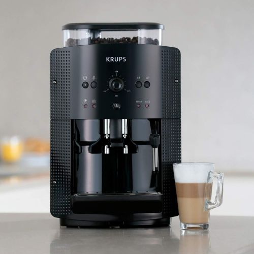  Krups EA8108 Kaffeevollautomat (automatische Reinigung, 2-Tassen-Funktion, Milchsystem mit CappucinoPlus-Duese, 15 bar, Kaffeemaschine, Espresso, Kaffeeautomat) schwarz