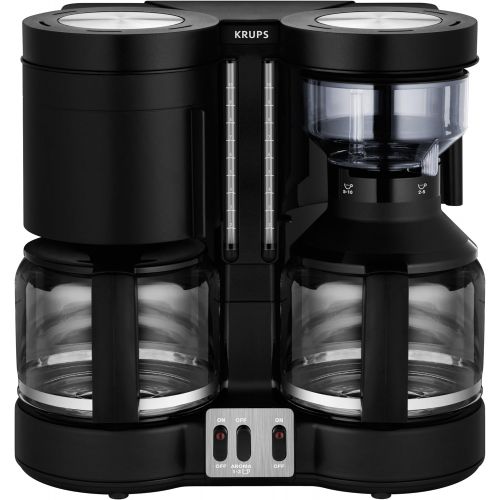  Krups KM8508 Doppel-Kaffeeautomat Duothek Plus, Kombiautomat Kaffee/Tee, 2 x 10 Tassen, schwarz