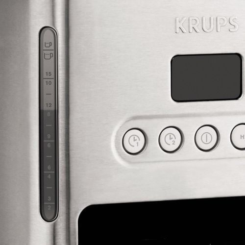  Krups KM442D Premium Filter-Kaffeemaschine, 10-15 Tassen, 1,000 W, programmierbar, edelstahl/schwarz