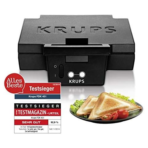  Krups FDK 451 Sandwich-Toaster, 850 Watt, schwarz, 25 x 12 cm