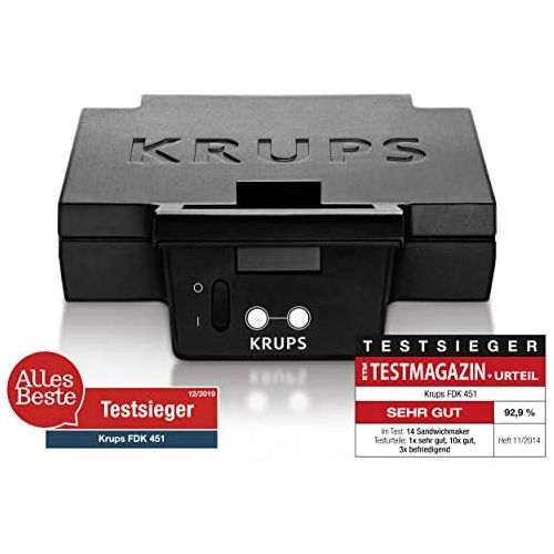  Krups FDK 451 Sandwich-Toaster, 850 Watt, schwarz, 25 x 12 cm