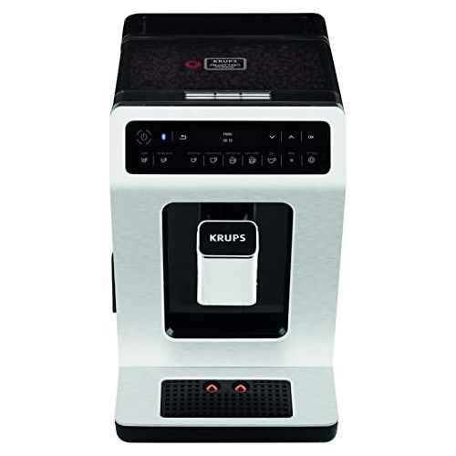  Krups EA891D Evidence Kaffevollautomat, Barista Quattro Force Technologie, 12 Kaffee-Variationen, 3 Tee-Variationen, One-Touch-Cappuccino Funktion metall