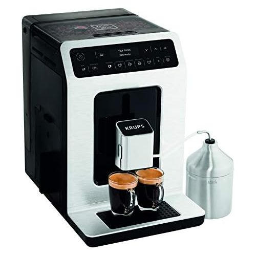  Krups EA891D Evidence Kaffevollautomat, Barista Quattro Force Technologie, 12 Kaffee-Variationen, 3 Tee-Variationen, One-Touch-Cappuccino Funktion metall