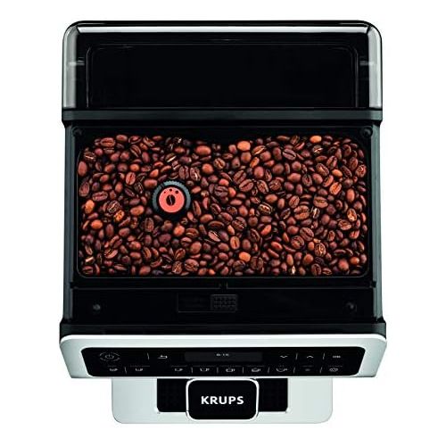  Krups EA891D Evidence Kaffevollautomat, Barista Quattro Force Technologie, 12 Kaffee-Variationen, 3 Tee-Variationen, One-Touch-Cappuccino Funktion metall