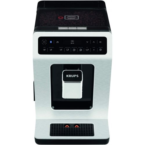  Krups EA891D Evidence Kaffevollautomat, Barista Quattro Force Technologie, 12 Kaffee-Variationen, 3 Tee-Variationen, One-Touch-Cappuccino Funktion metall