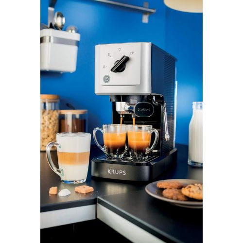  Krups XP3440 XP344010 Espresso-Automat, Edelstahl, 1.1 liters, schwarz/silber