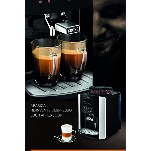  Krups EA8178 Arabica Display Quattro Force Kaffeevollautomat (1450 Watt, Wassertankkapazitat: 1,8l, Pumpendruck: 15 Bar, LCD-Display) schwarz/carbon-optik