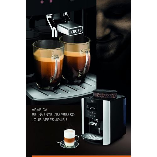  Krups EA8178 Arabica Display Quattro Force Kaffeevollautomat (1450 Watt, Wassertankkapazitat: 1,8l, Pumpendruck: 15 Bar, LCD-Display) schwarz/carbon-optik