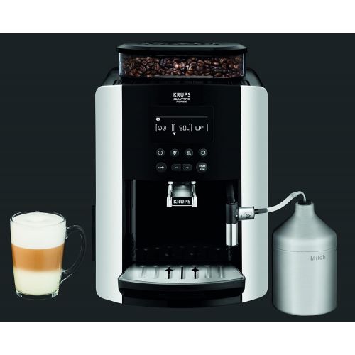  Krups EA8178 Arabica Display Quattro Force Kaffeevollautomat (1450 Watt, Wassertankkapazitat: 1,8l, Pumpendruck: 15 Bar, LCD-Display) schwarz/carbon-optik