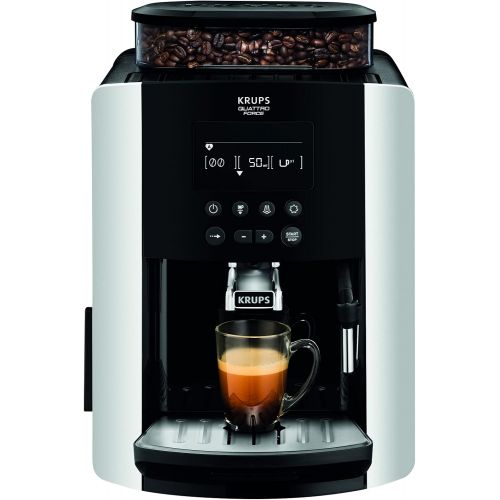  Krups EA8178 Arabica Display Quattro Force Kaffeevollautomat (1450 Watt, Wassertankkapazitat: 1,8l, Pumpendruck: 15 Bar, LCD-Display) schwarz/carbon-optik