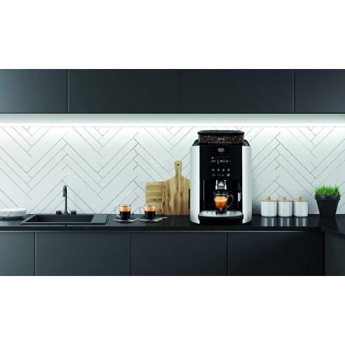  Krups EA8178 Arabica Display Quattro Force Kaffeevollautomat (1450 Watt, Wassertankkapazitat: 1,8l, Pumpendruck: 15 Bar, LCD-Display) schwarz/carbon-optik