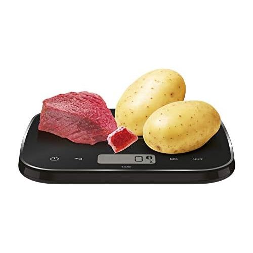  Krups Prep&Cook XF5548 Kitchen Scales Bluetooth Compatible with Prep&Cook and Cook4Me App Automatic Unit Conversion Black