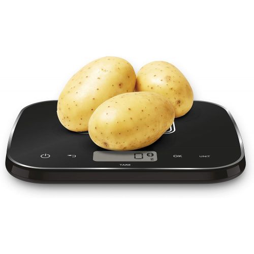  Krups Prep&Cook XF5548 Kitchen Scales Bluetooth Compatible with Prep&Cook and Cook4Me App Automatic Unit Conversion Black