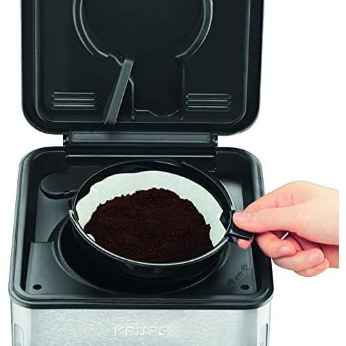  Krups KM442D Premium Filter-Kaffeemaschine, 10-15 Tassen, 1,000 W, programmierbar, edelstahl/schwarz