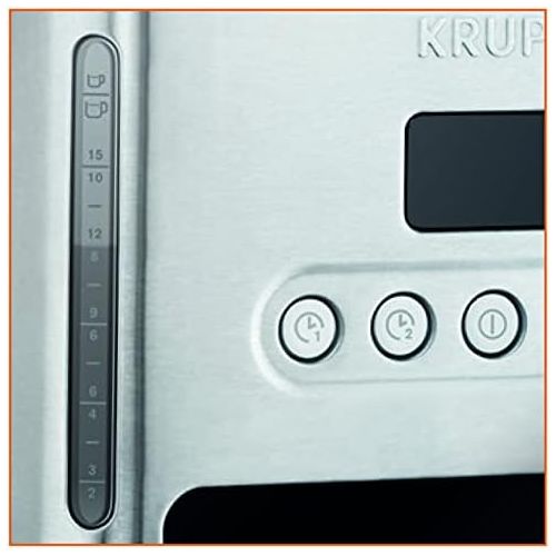  Krups KM442D Premium Filter-Kaffeemaschine, 10-15 Tassen, 1,000 W, programmierbar, edelstahl/schwarz