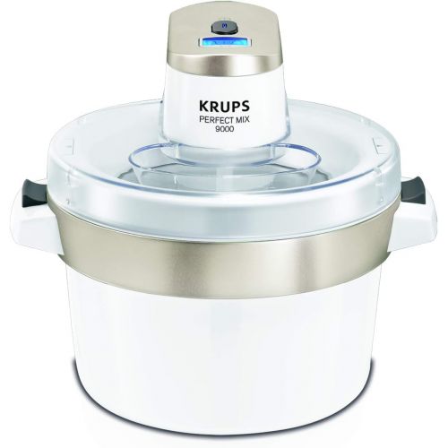  Krups GVS241 Eismaschine Venice Perfect Mix; 1L hausgemachtes Eis, Sorbet, Frozen Jogurth; Ohne Kompressor; Inklusive Rezeptheft und Silikonloeffel; Digitalanzeige und Signalton