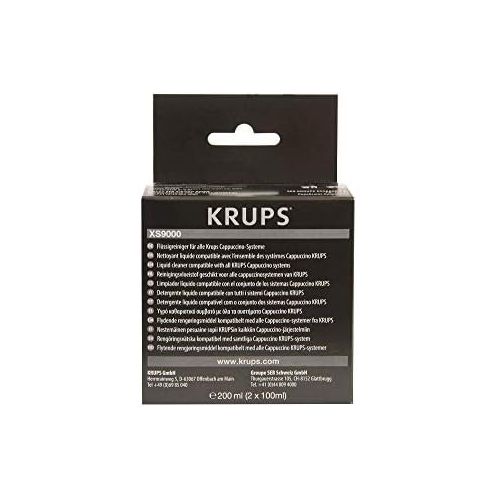  Krups XS9000 Fluessigreiniger fuer Kaffeevollautomaten mit Milchsystem, 2-er Pack