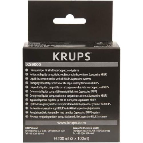  Krups XS9000 Fluessigreiniger fuer Kaffeevollautomaten mit Milchsystem, 2-er Pack