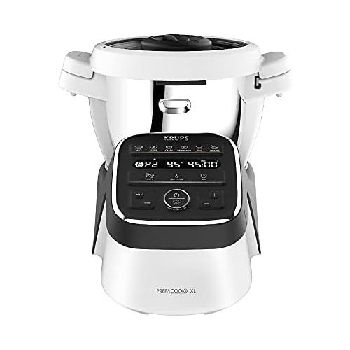  [아마존베스트]Krups HP50A8 Prep&Cook XL Multi-Function Kitchen Processor, 1550 Stainless Steel, 3 Litres, White / Black