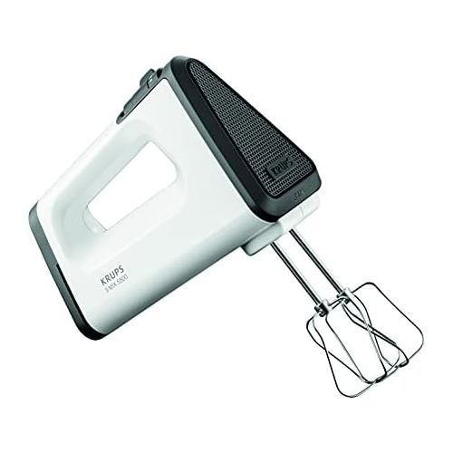  [아마존베스트]Krups GN5021 Hand Mixer with Turbo Level, 500 Watt, 3 Mix 5500, Stainless Steel Turbo Beater and Spriral Kneader, White/Black, Single