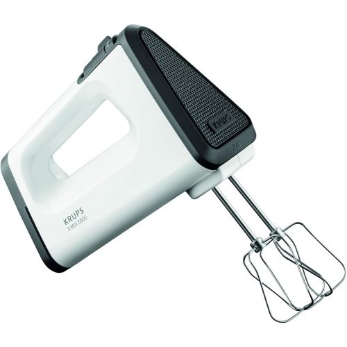  [아마존베스트]Krups GN5021 Hand Mixer with Turbo Level, 500 Watt, 3 Mix 5500, Stainless Steel Turbo Beater and Spriral Kneader, White/Black, Single