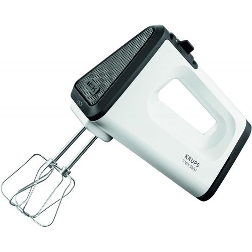  [아마존베스트]Krups GN5021 Hand Mixer with Turbo Level, 500 Watt, 3 Mix 5500, Stainless Steel Turbo Beater and Spriral Kneader, White/Black, Single