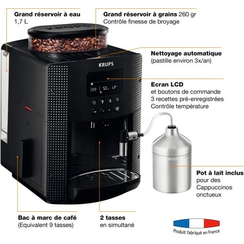  [아마존베스트]KRUPS Automatic Coffee Machine 1.8 l 15 bar, AutoCappuccino System, LC Display