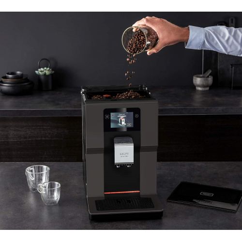  [아마존베스트]Krups Intuition Preference Fully Automatic Coffee Machine | Personalised LED Lighting | 250 g Bean Container | 2.3 L Water Tank | 3.5 Inch Colour Touchscreen | One-Touch Cappuccino