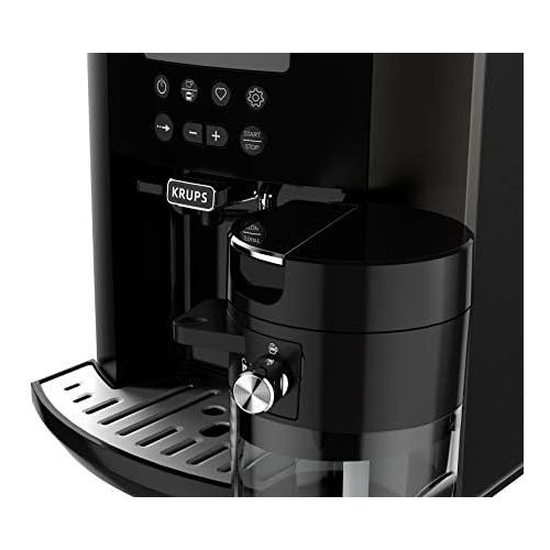  [아마존베스트]Krups EA819E Arabica Latte Quattro Force Fully Automatic Coffee Machine, 1450 Watts, Water Tank Capacity 1.7 litres, Pump Pressure 15 Bar, LCD Display, Platinum Black