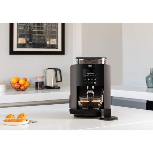  [아마존베스트]Krups EA819E Arabica Latte Quattro Force Fully Automatic Coffee Machine, 1450 Watts, Water Tank Capacity 1.7 litres, Pump Pressure 15 Bar, LCD Display, Platinum Black