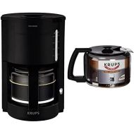 [아마존베스트]Krups F30908 ProAroma Filter Coffee Machine with Glass Jug | 1.25 L Capacity | 10-15 Cups | 1050 W | Black & F03442 Glass Jug Espresso / Coffee Machine Accessories with Lid, 10 Cup