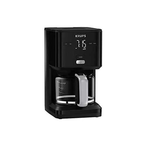  [아마존베스트]Krups KM6008 Smartn Light Filter Coffee Machine | intuitive display | 1.25 L capacity for up to 15 cups of coffee | auto-off function | anti-drip system | 24-hour timer | black